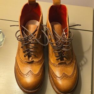 Red Bottom BED|STU Tan Brogue Boots